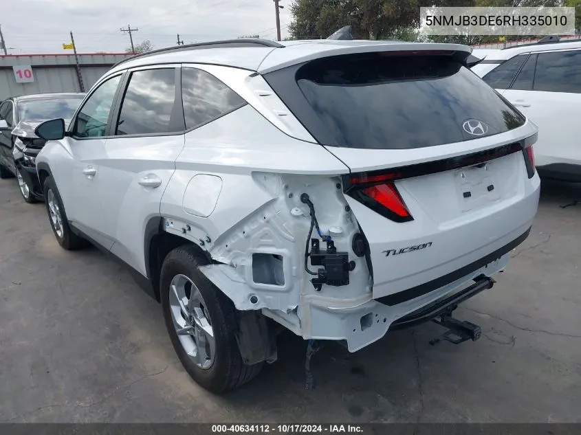 2024 Hyundai Tucson Sel VIN: 5NMJB3DE6RH335010 Lot: 40634112