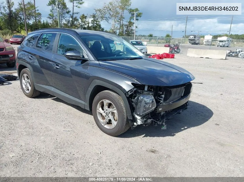 2024 Hyundai Tucson Sel VIN: 5NMJB3DE4RH346202 Lot: 40825175