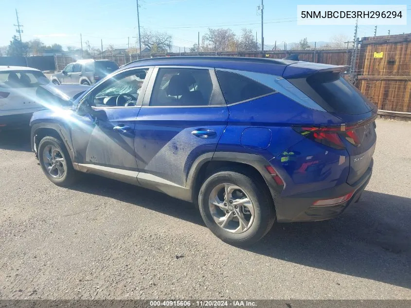 2024 Hyundai Tucson Sel VIN: 5NMJBCDE3RH296294 Lot: 40915606