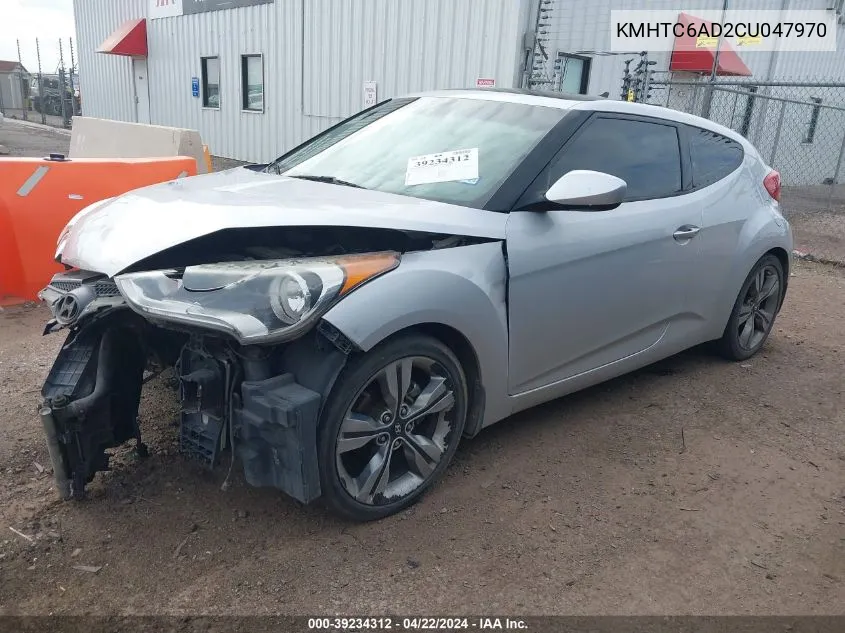 2012 Hyundai Veloster Base W/Black VIN: KMHTC6AD2CU047970 Lot: 39234312