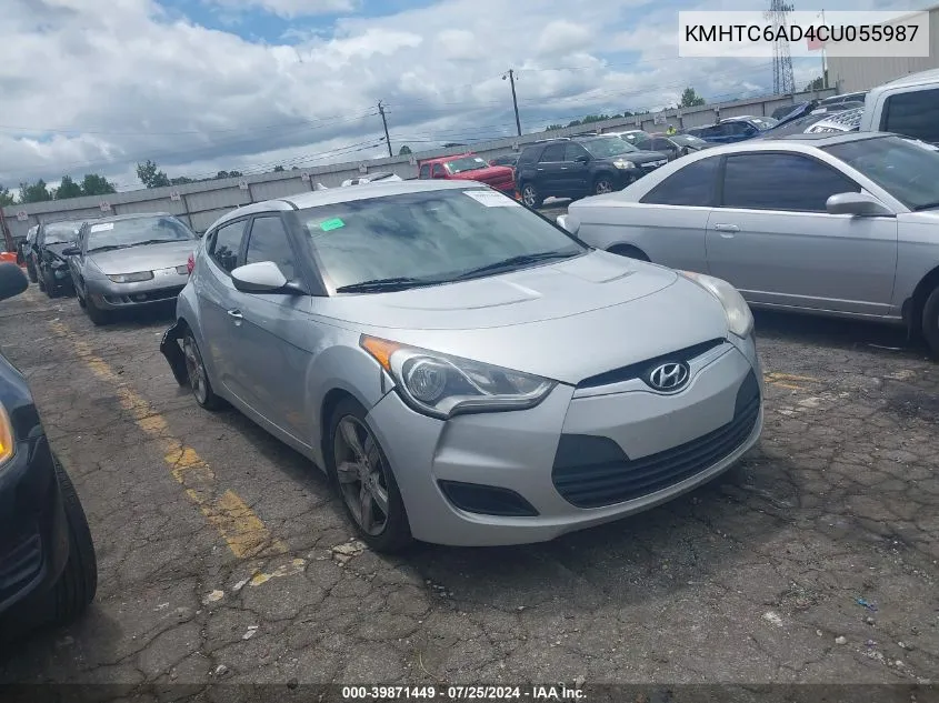 2012 Hyundai Veloster Base W/Gray VIN: KMHTC6AD4CU055987 Lot: 39871449