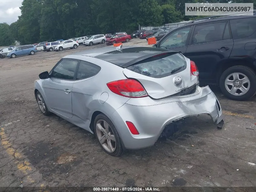 2012 Hyundai Veloster Base W/Gray VIN: KMHTC6AD4CU055987 Lot: 39871449