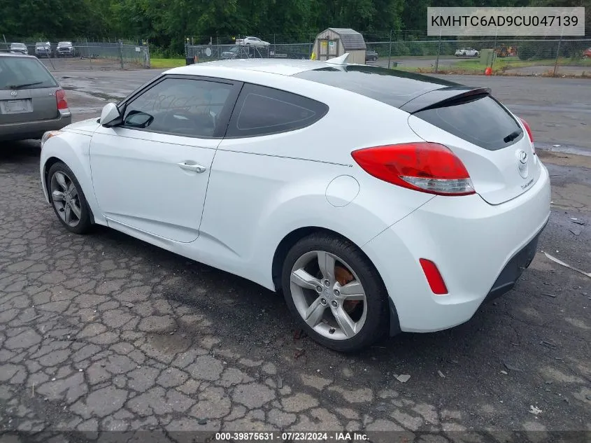 2012 Hyundai Veloster Base W/Gray VIN: KMHTC6AD9CU047139 Lot: 39875631