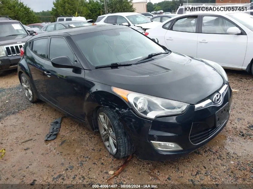 2012 Hyundai Veloster Base W/Gray VIN: KMHTC6AD6CU057451 Lot: 40061407