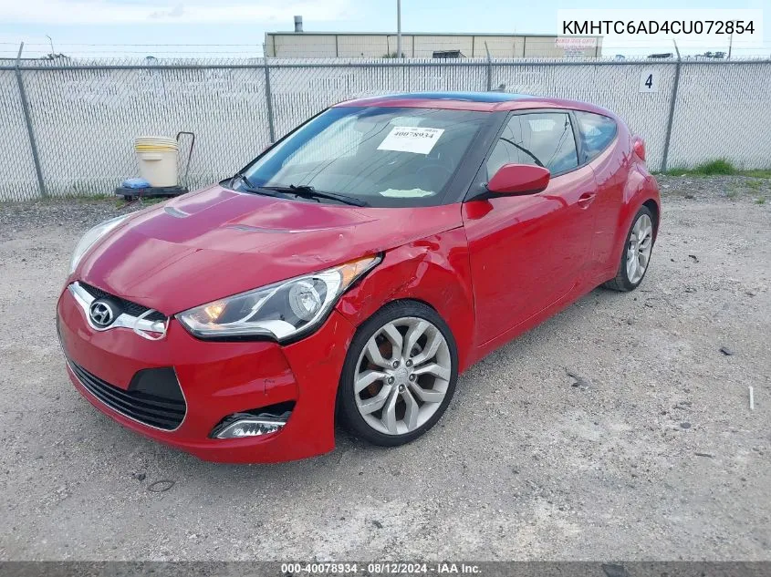 KMHTC6AD4CU072854 2012 Hyundai Veloster Base W/Red/Black