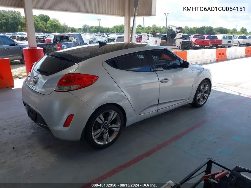 2012 Hyundai Veloster Base W/Gray VIN: KMHTC6AD1CU054151 Lot: 40102950