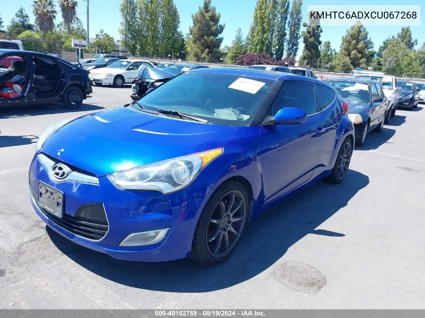 2012 Hyundai Veloster Base W/Black VIN: KMHTC6ADXCU067268 Lot: 40152759