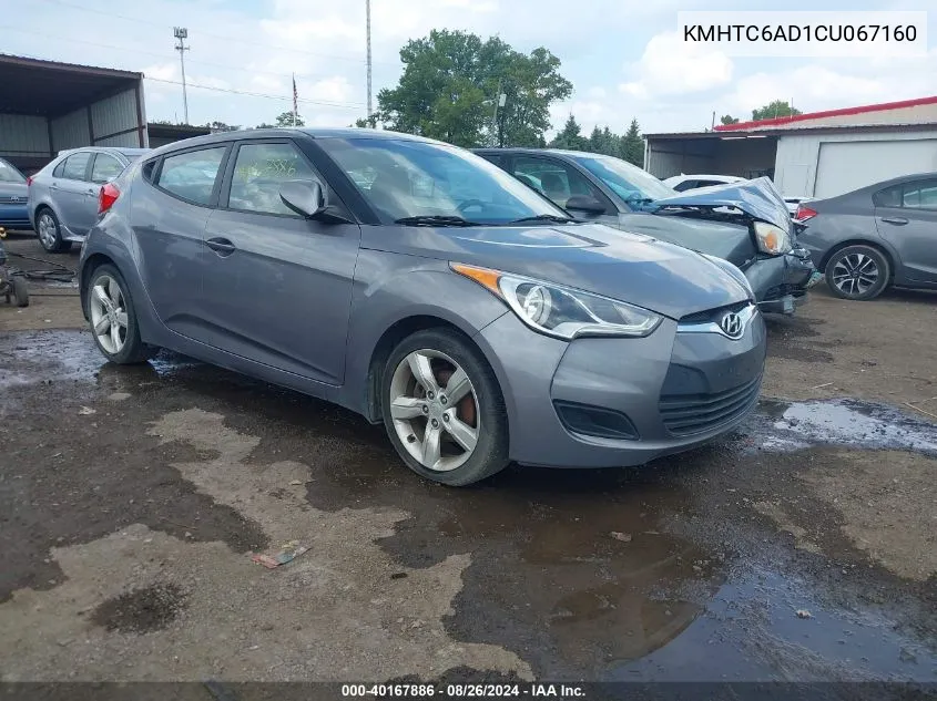 2012 Hyundai Veloster Base W/Black VIN: KMHTC6AD1CU067160 Lot: 40167886