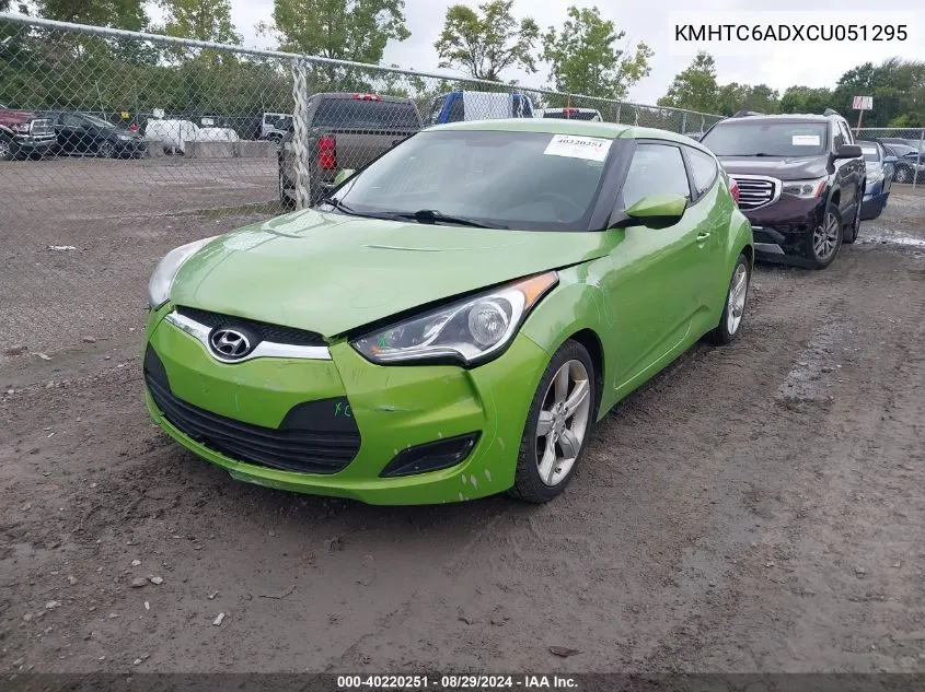 KMHTC6ADXCU051295 2012 Hyundai Veloster Base W/Black