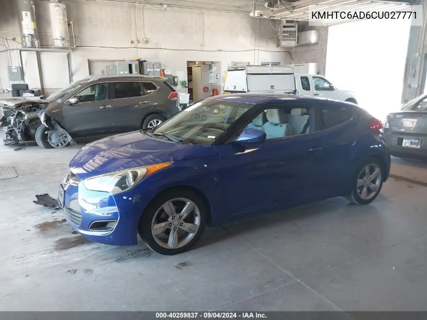 2012 Hyundai Veloster Base W/Gray VIN: KMHTC6AD6CU027771 Lot: 40259837