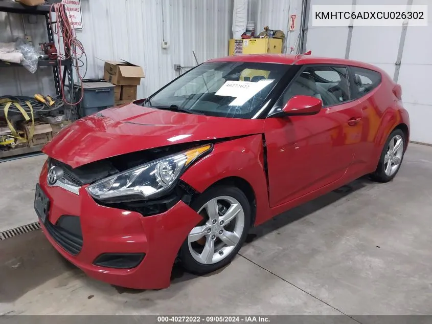 2012 Hyundai Veloster Base W/Gray VIN: KMHTC6ADXCU026302 Lot: 40272022