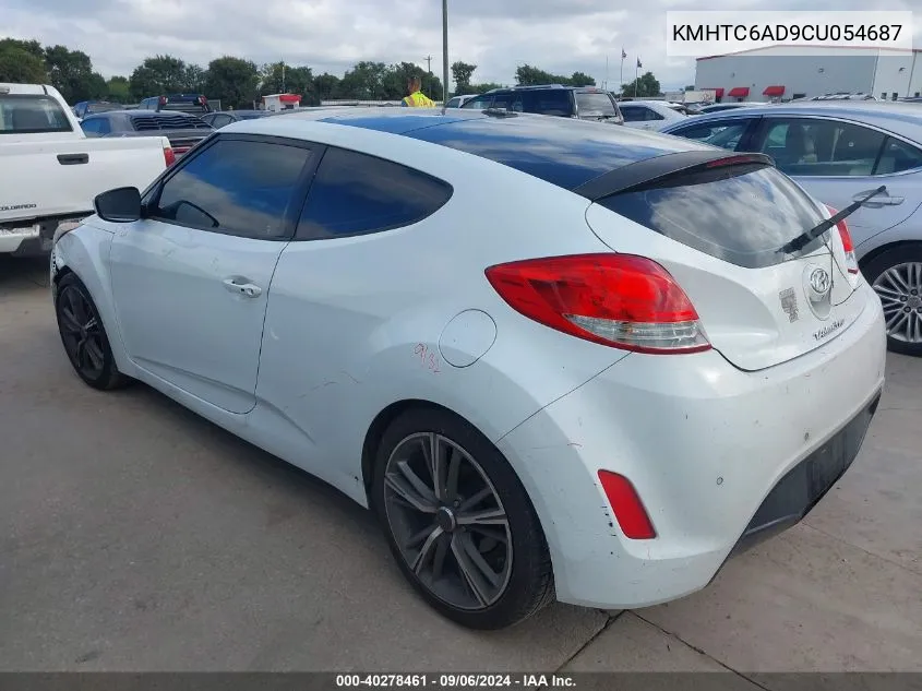 2012 Hyundai Veloster Base W/Gray VIN: KMHTC6AD9CU054687 Lot: 40278461