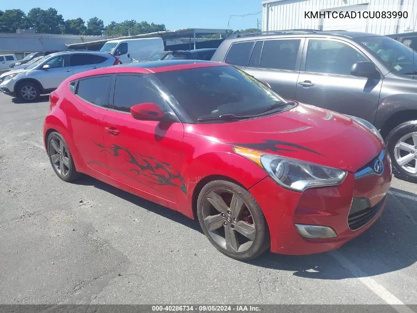 2012 Hyundai Veloster Base W/Gray VIN: KMHTC6AD1CU083990 Lot: 40286734