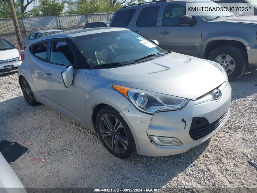 2012 Hyundai Veloster VIN: KMHTC6AD5CU070255 Lot: 40321372