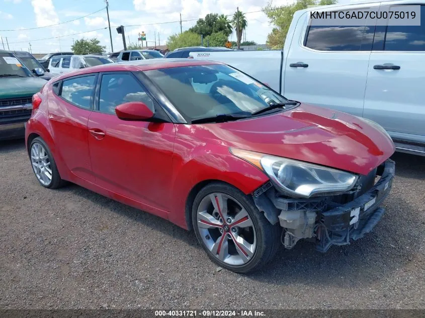 2012 Hyundai Veloster VIN: KMHTC6AD7CU075019 Lot: 40331721