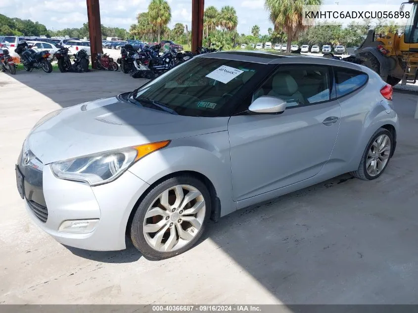 2012 Hyundai Veloster Base W/Gray VIN: KMHTC6ADXCU056898 Lot: 40366687