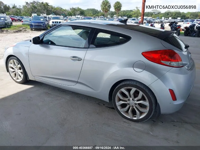 2012 Hyundai Veloster Base W/Gray VIN: KMHTC6ADXCU056898 Lot: 40366687