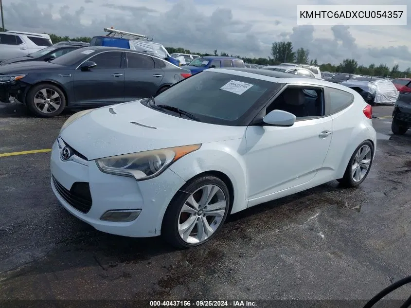 2012 Hyundai Veloster Base W/Gray VIN: KMHTC6ADXCU054357 Lot: 40437156