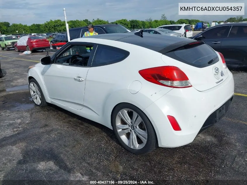 2012 Hyundai Veloster Base W/Gray VIN: KMHTC6ADXCU054357 Lot: 40437156