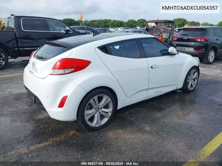 2012 Hyundai Veloster Base W/Gray VIN: KMHTC6ADXCU054357 Lot: 40437156