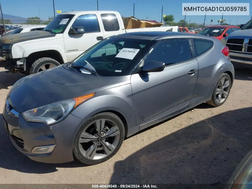 2012 Hyundai Veloster Base W/Black VIN: KMHTC6AD1CU059785 Lot: 40438048