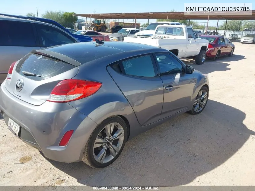 2012 Hyundai Veloster Base W/Black VIN: KMHTC6AD1CU059785 Lot: 40438048