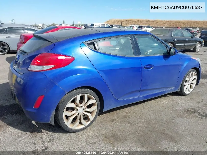 2012 Hyundai Veloster Base W/Black VIN: KMHTC6AD9CU076687 Lot: 40525866