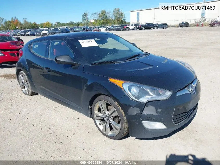 2012 Hyundai Veloster Base W/Red/Black VIN: KMHTC6AD7CU071469 Lot: 40528584