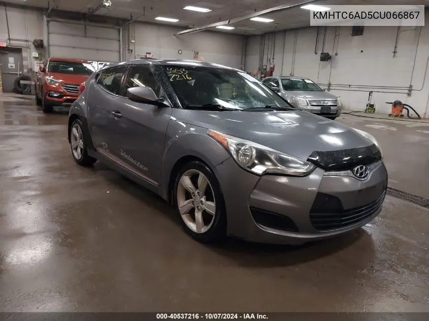 2012 Hyundai Veloster Base W/Black VIN: KMHTC6AD5CU066867 Lot: 40537216