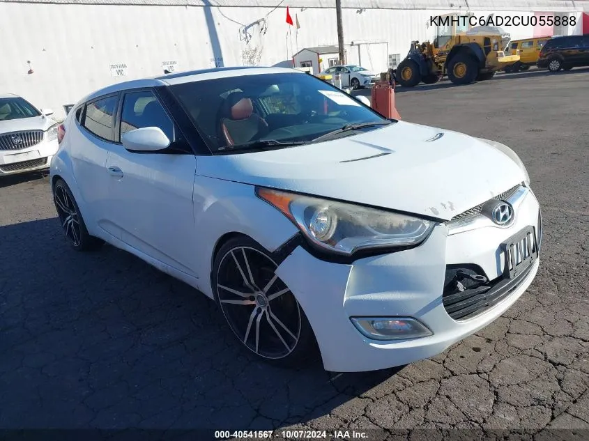 2012 Hyundai Veloster Base W/Red/Black VIN: KMHTC6AD2CU055888 Lot: 40541567