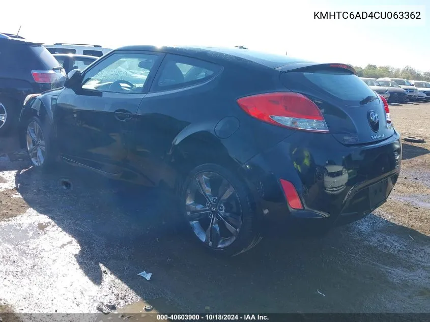 KMHTC6AD4CU063362 2012 Hyundai Veloster Base W/Gray