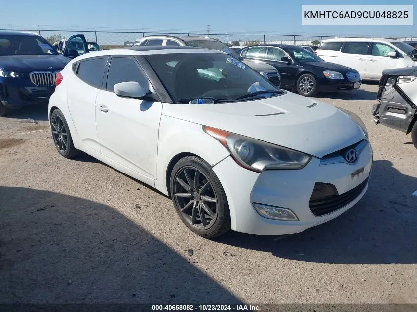 2012 Hyundai Veloster Base W/Red/Black VIN: KMHTC6AD9CU048825 Lot: 40658082