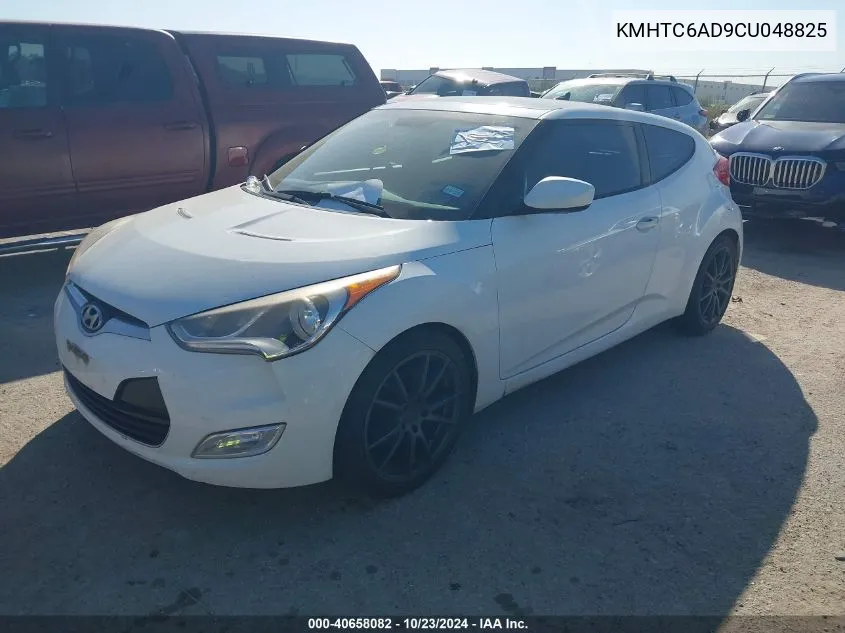 2012 Hyundai Veloster Base W/Red/Black VIN: KMHTC6AD9CU048825 Lot: 40658082