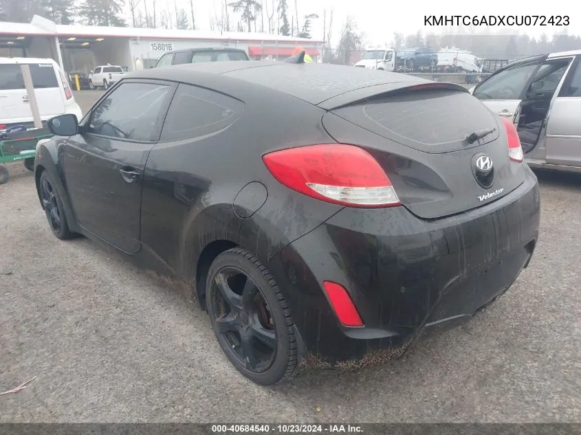 KMHTC6ADXCU072423 2012 Hyundai Veloster Base W/Gray