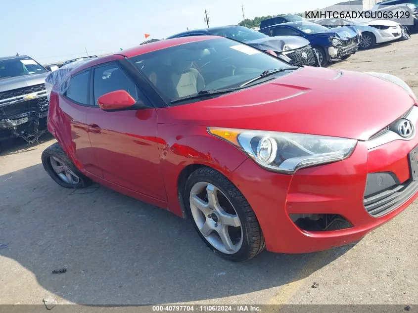 2012 Hyundai Veloster Base W/Gray VIN: KMHTC6ADXCU063429 Lot: 40797704