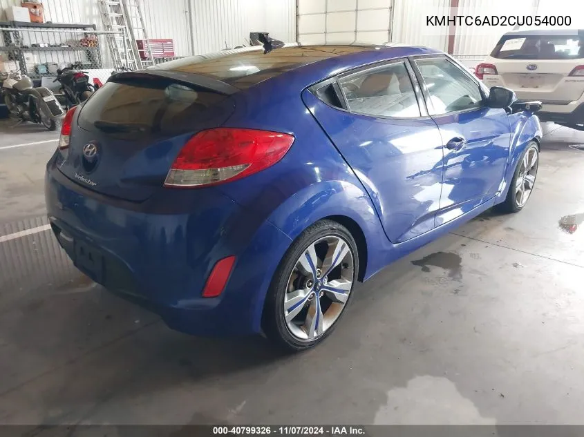 2012 Hyundai Veloster Base W/Gray VIN: KMHTC6AD2CU054000 Lot: 40799326