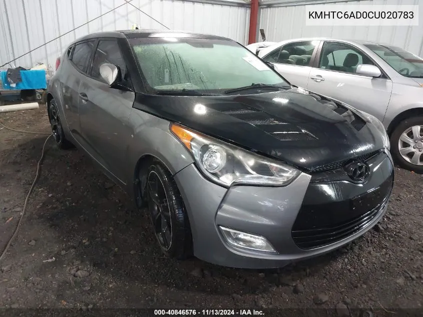 2012 Hyundai Veloster Base W/Gray VIN: KMHTC6AD0CU020783 Lot: 40846576