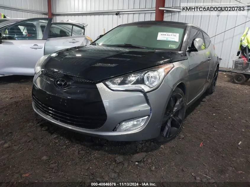 2012 Hyundai Veloster Base W/Gray VIN: KMHTC6AD0CU020783 Lot: 40846576