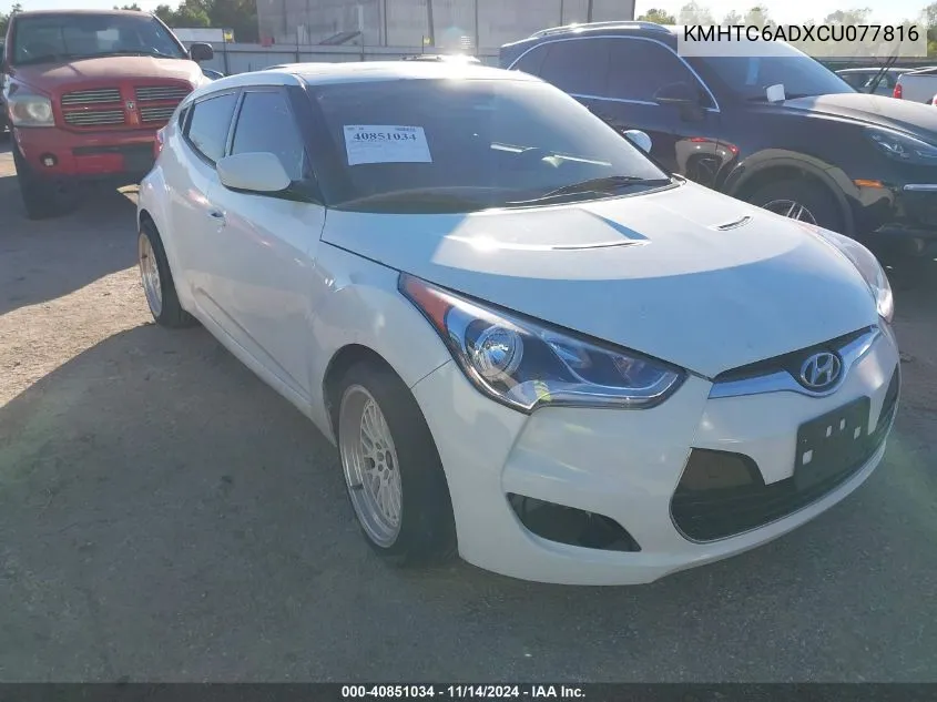 2012 Hyundai Veloster Base W/Gray VIN: KMHTC6ADXCU077816 Lot: 40851034