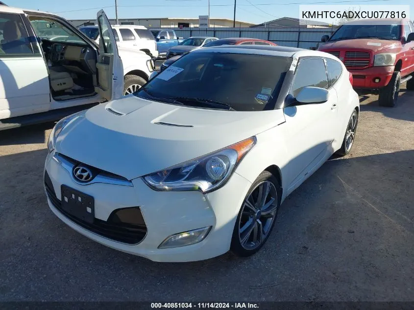 2012 Hyundai Veloster Base W/Gray VIN: KMHTC6ADXCU077816 Lot: 40851034