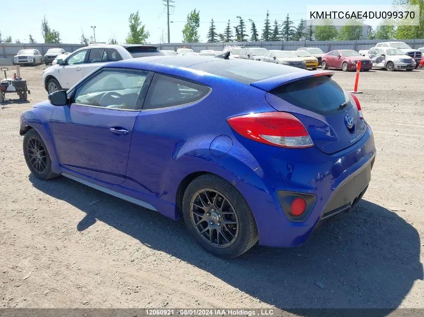 2013 Hyundai Veloster Turbo VIN: KMHTC6AE4DU099370 Lot: 12060921