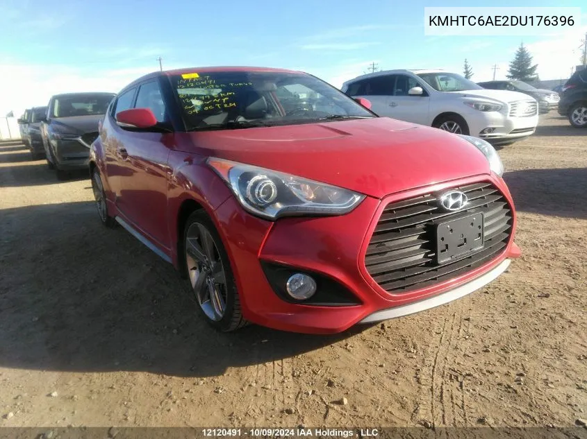 2013 Hyundai Veloster Turbo VIN: KMHTC6AE2DU176396 Lot: 12120491