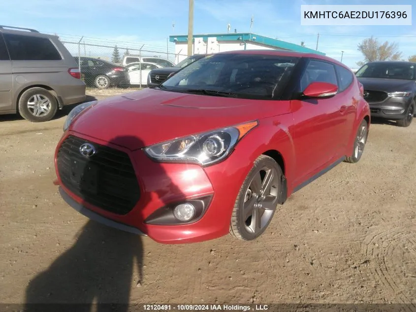 2013 Hyundai Veloster Turbo VIN: KMHTC6AE2DU176396 Lot: 12120491