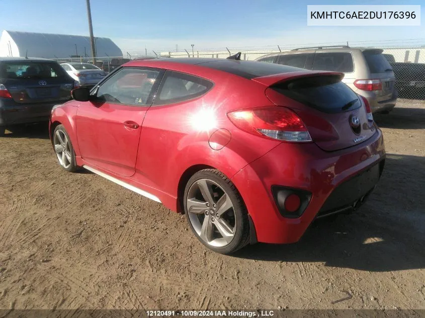 2013 Hyundai Veloster Turbo VIN: KMHTC6AE2DU176396 Lot: 12120491