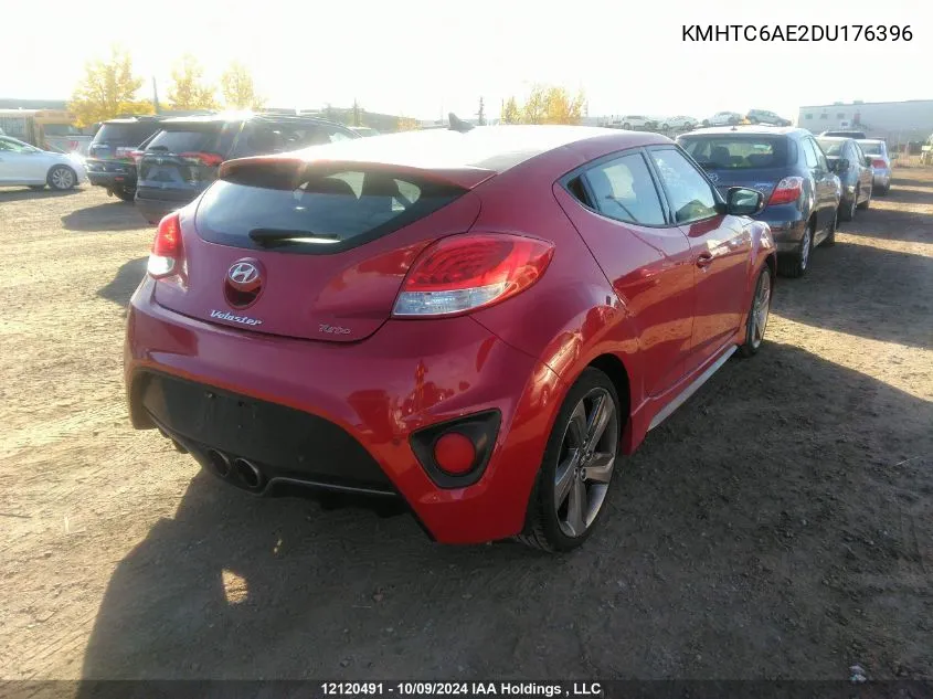 2013 Hyundai Veloster Turbo VIN: KMHTC6AE2DU176396 Lot: 12120491