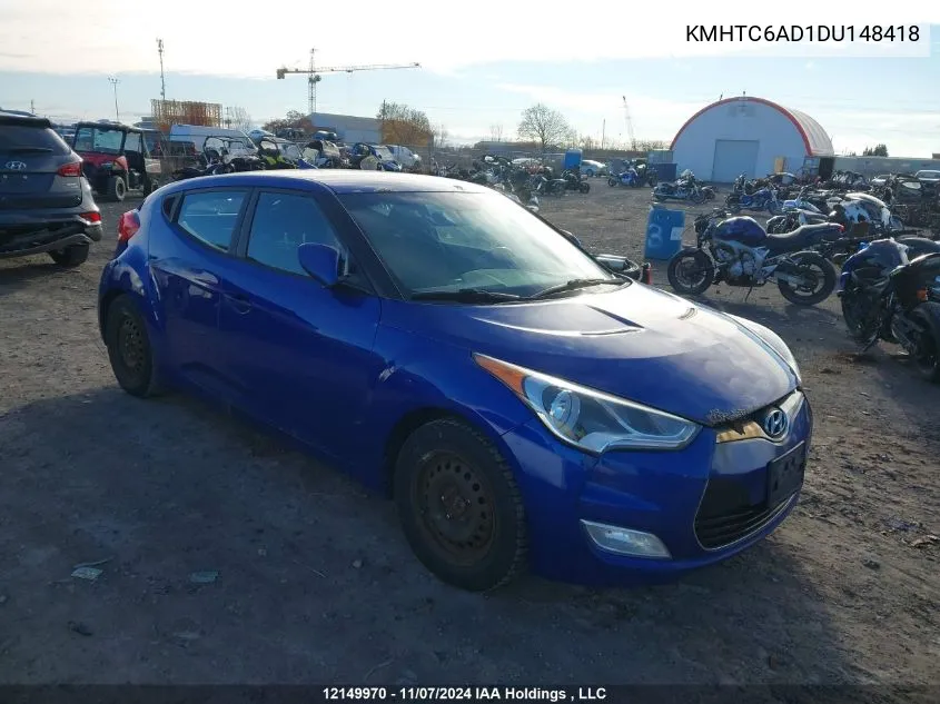 2013 Hyundai Veloster VIN: KMHTC6AD1DU148418 Lot: 12149970