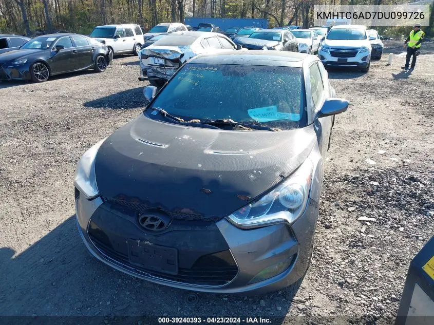 2013 Hyundai Veloster Base W/Black VIN: KMHTC6AD7DU099726 Lot: 39240393