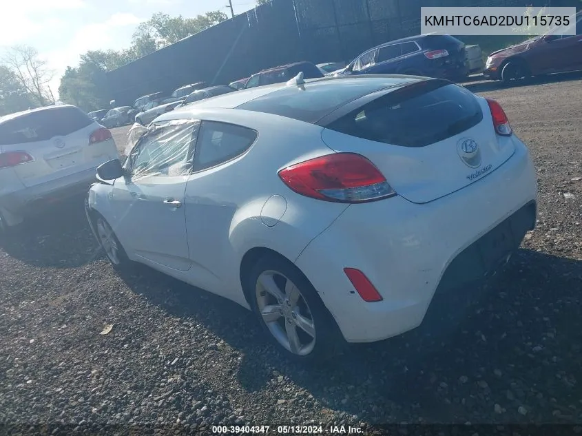 KMHTC6AD2DU115735 2013 Hyundai Veloster Base W/Black