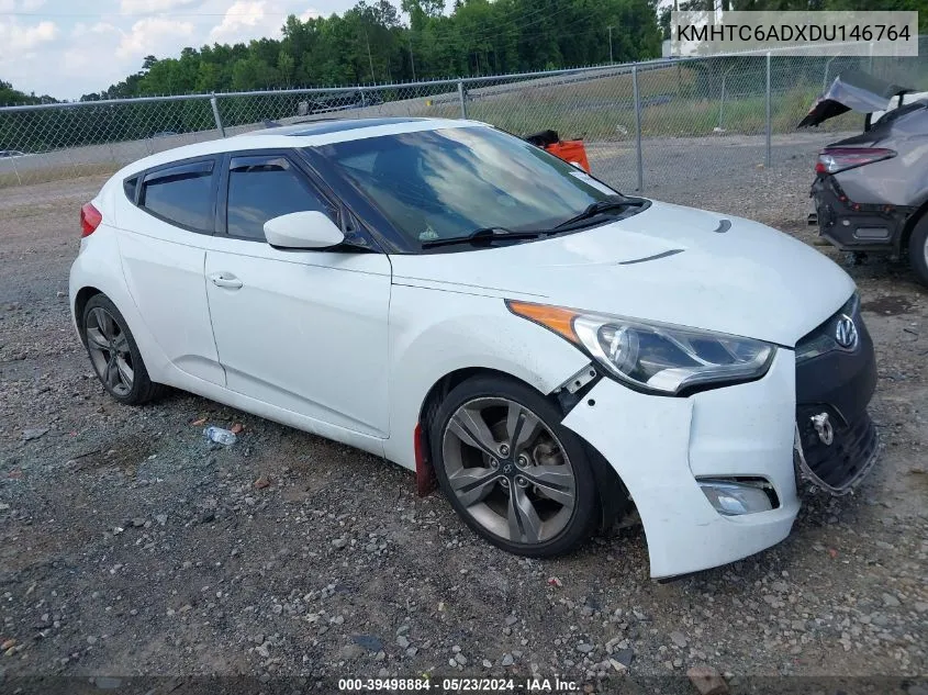 2013 Hyundai Veloster Base W/Black VIN: KMHTC6ADXDU146764 Lot: 39498884