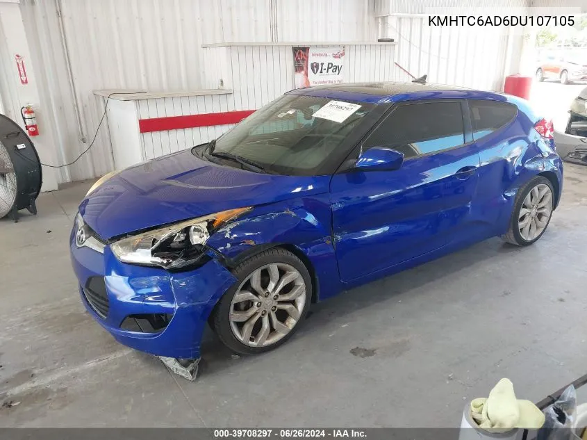 KMHTC6AD6DU107105 2013 Hyundai Veloster Base W/Black